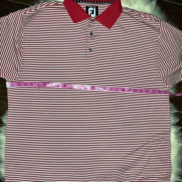 FootJoy red/white striped polo sz XL - Picture 5 of 6